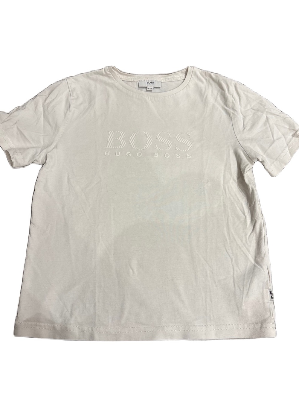 Hugo Boss White Tonal Logo Short Sleeve Tee